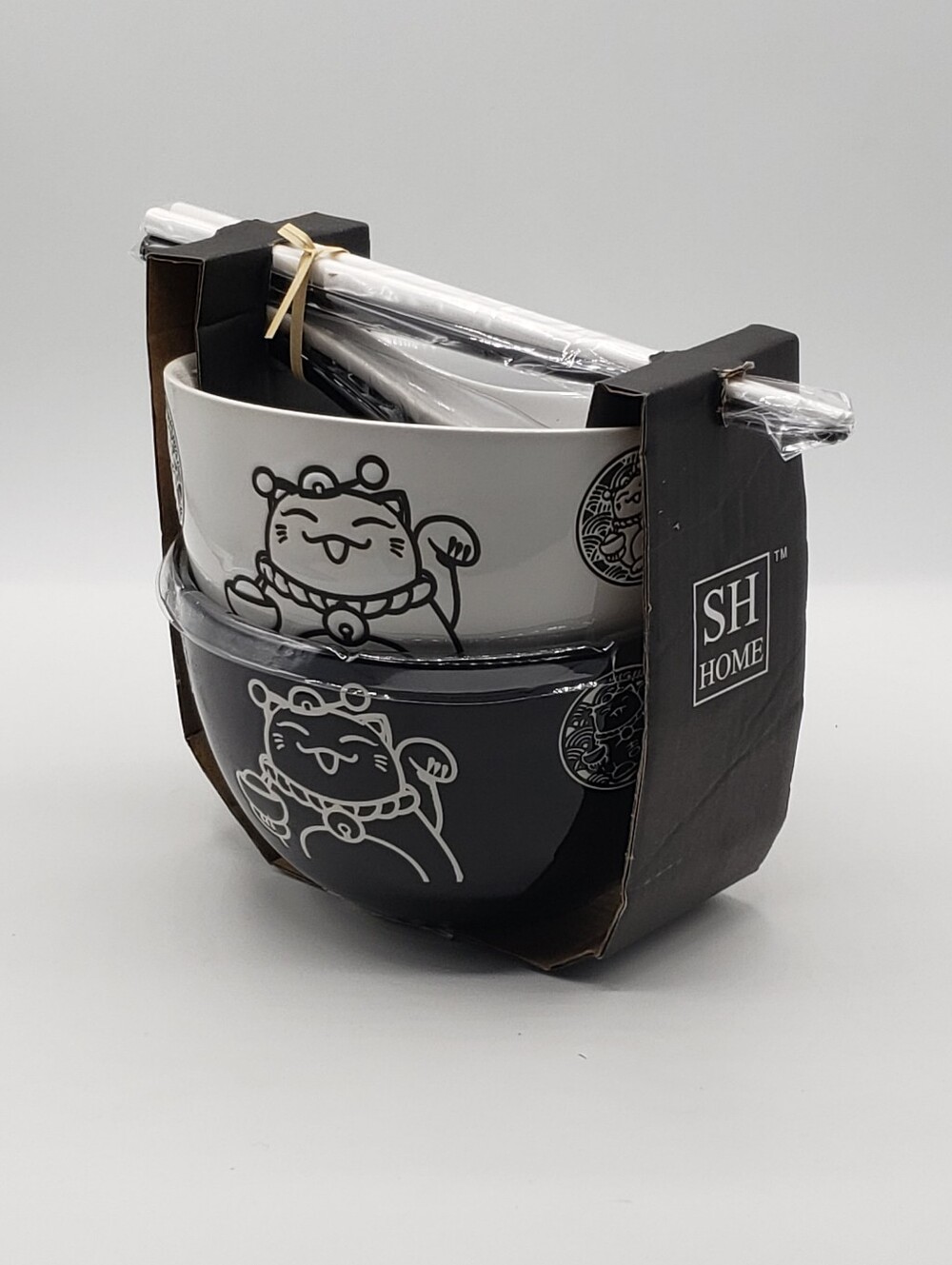 SH Home 8pc Ceramic Ramen Noodle Bowl Set